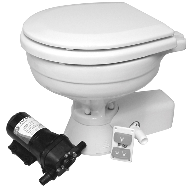 Jabsco "quiet flush" regular el-toilet 24V saltvan