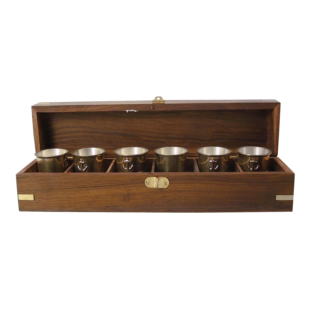 liqueur glass in wooden box